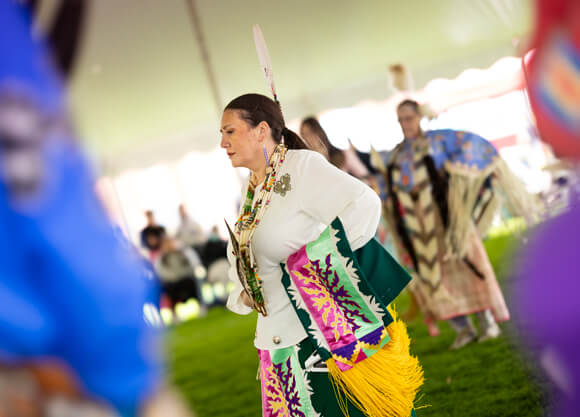 Individual participating in the powwow