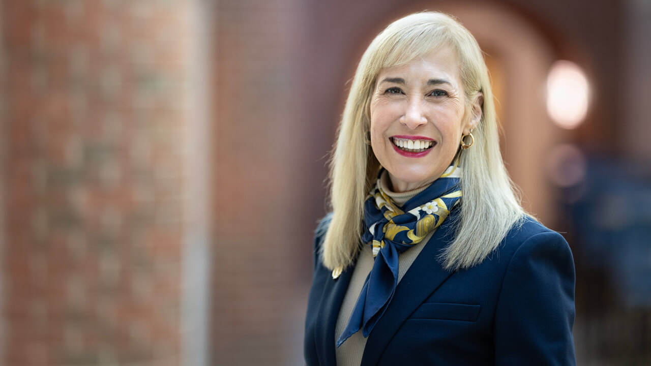 Marie Hardin smiles at the camera